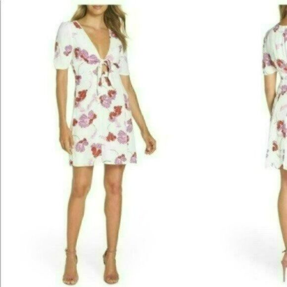 NWT MSRP $99 Bardot Stencil Flower Knot Front Dress Women's Size Medium - Picture 2 of 12